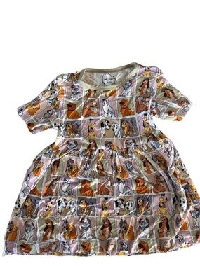 Oak + Ollie Bamboo Toddler Dress with Puppy Print - Pink & Sage green